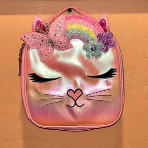 Miss Gwen’s OMG Accessories Pink Kitty Insulated Lunch Bag Rainbow Accents NWTS